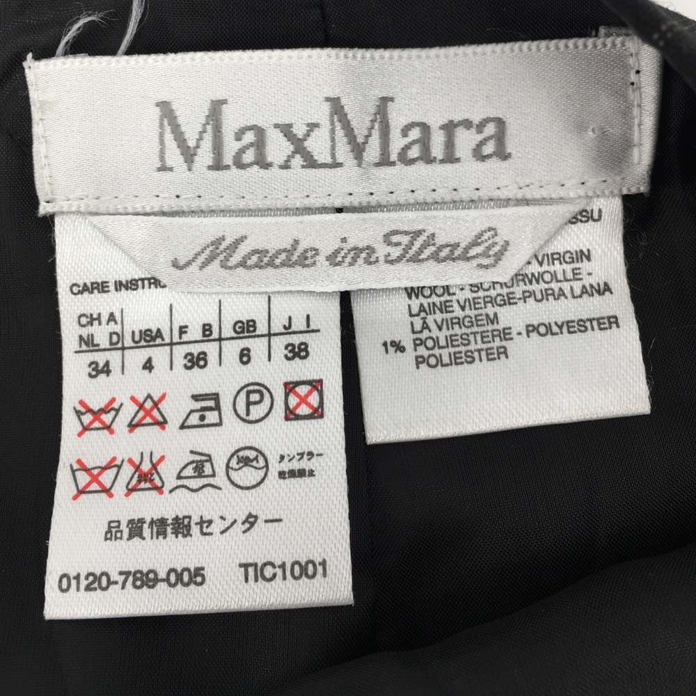 Max Mara Pinstriped Wool Skirt Black Size 4 - Picture 9 of 9